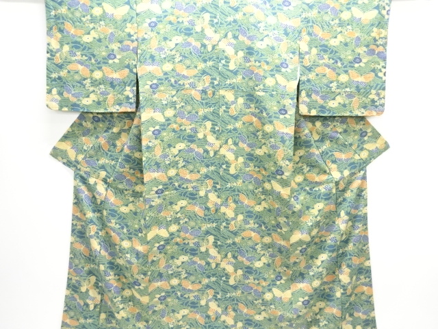 JAPANESE KIMONO / KOMON / FLOWER & BUTTERFLY